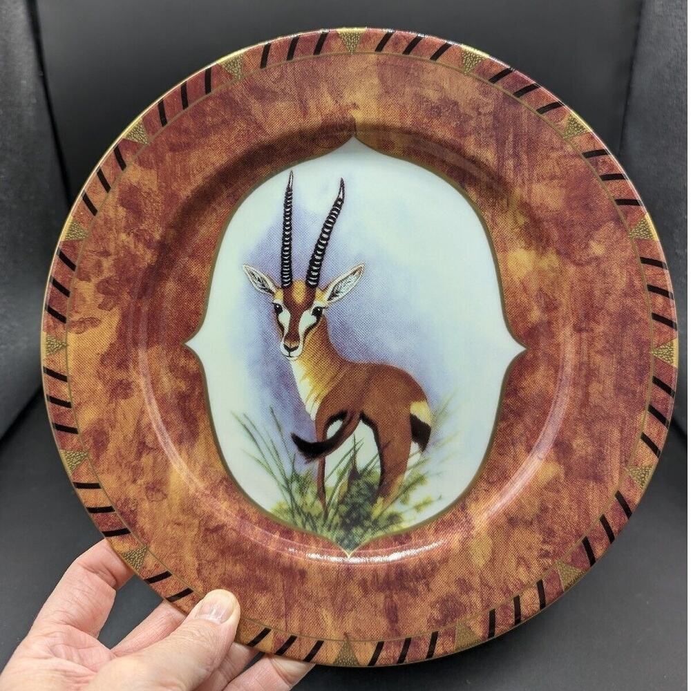 Lynn Chase Plate African Portraits Gazelle Luncheon Dinner 9 Inch Safari 1990s